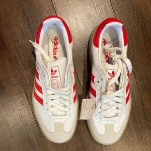 Addidas Sambae Women's Sneaker (White with Red Stripes)